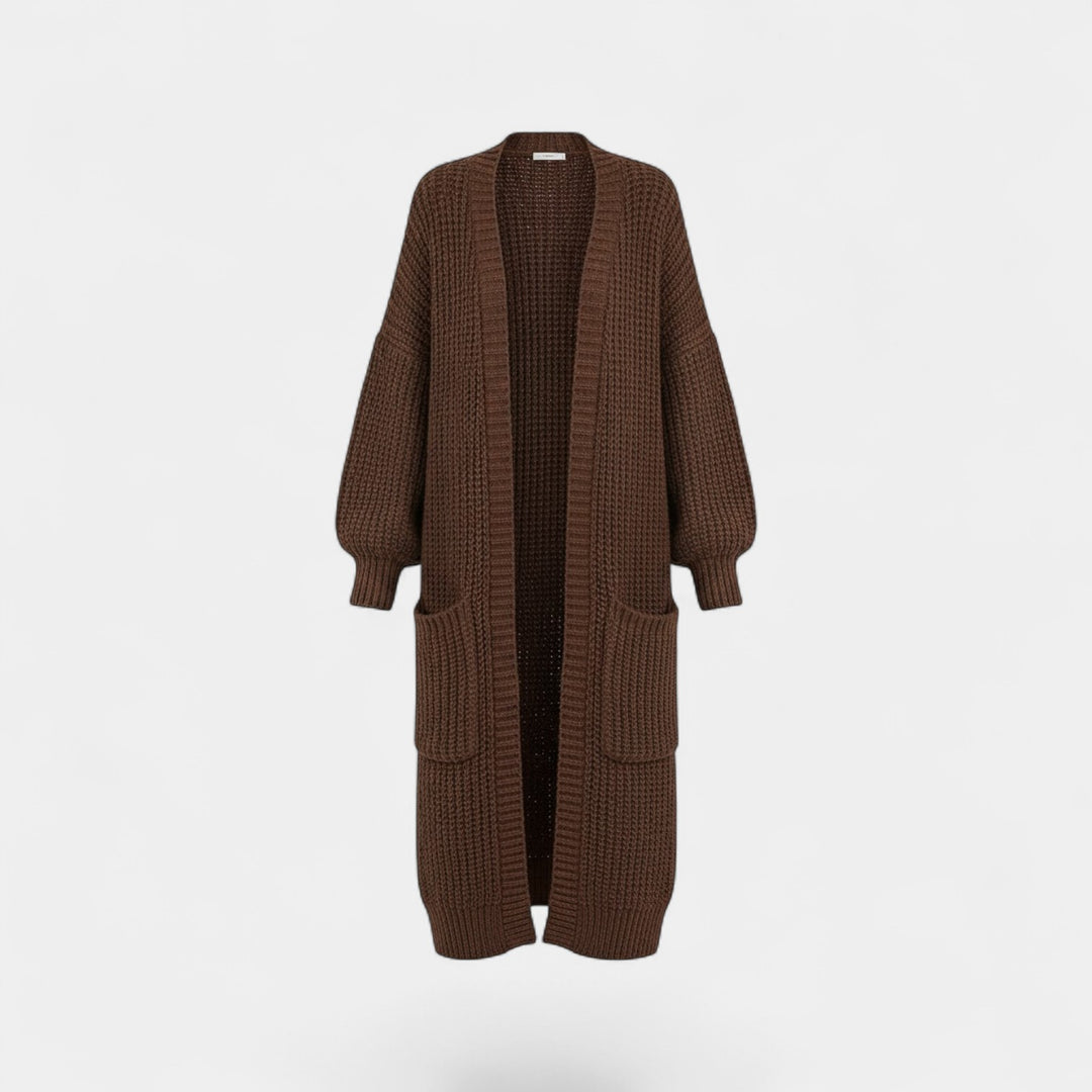 Riche | Damen langer Mantel aus Strickware