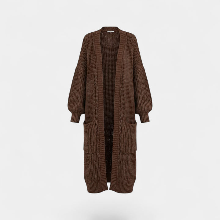 Riche | Damen langer Mantel aus Strickware