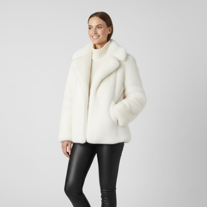 Riche | Cappotto invernale donna in chiffon, lana e pelliccia