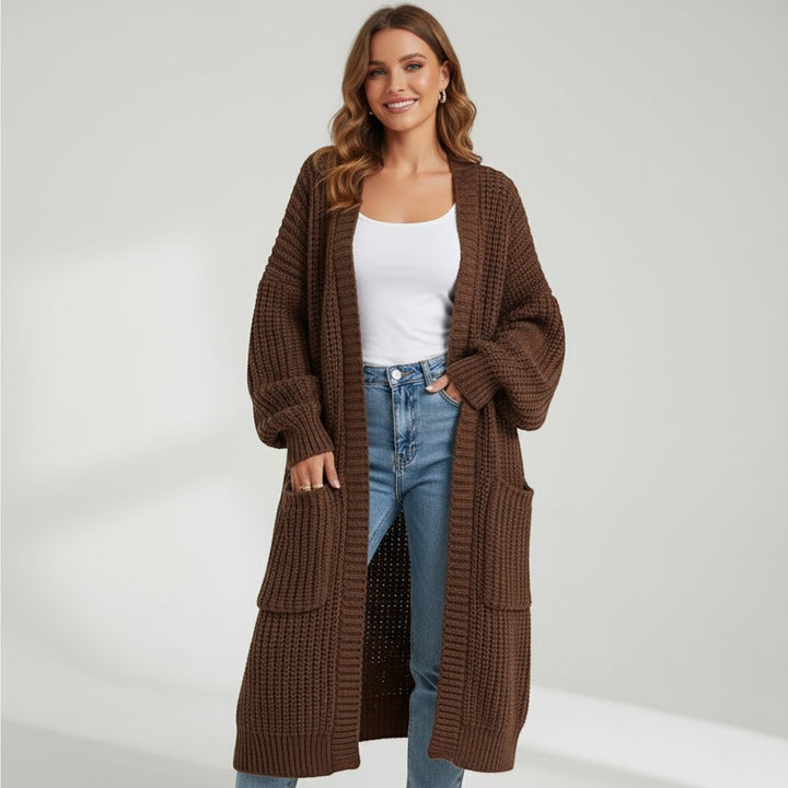 Riche | Damen langer Mantel aus Strickware
