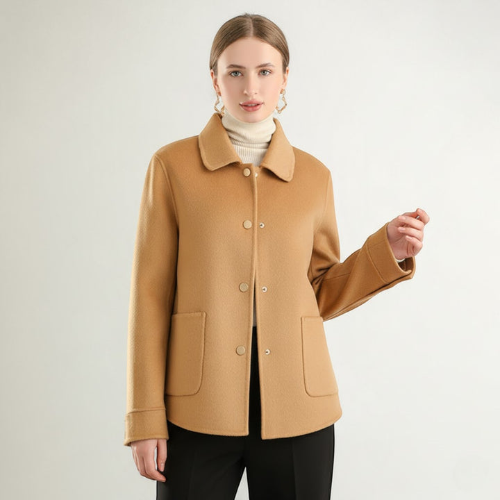 Riche | Damen Wintermantel aus Wolle mit Polokragen