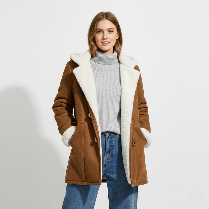 Riche | Damen Winterjacke mit Kapuze, Sherpa-Futter
