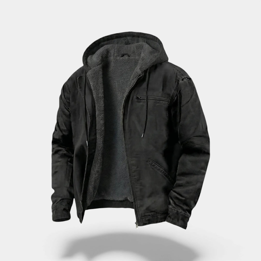 Riche | Giacca uomo con zip e cappuccio in pile