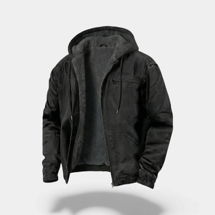 Riche | Giacca uomo con zip e cappuccio in pile