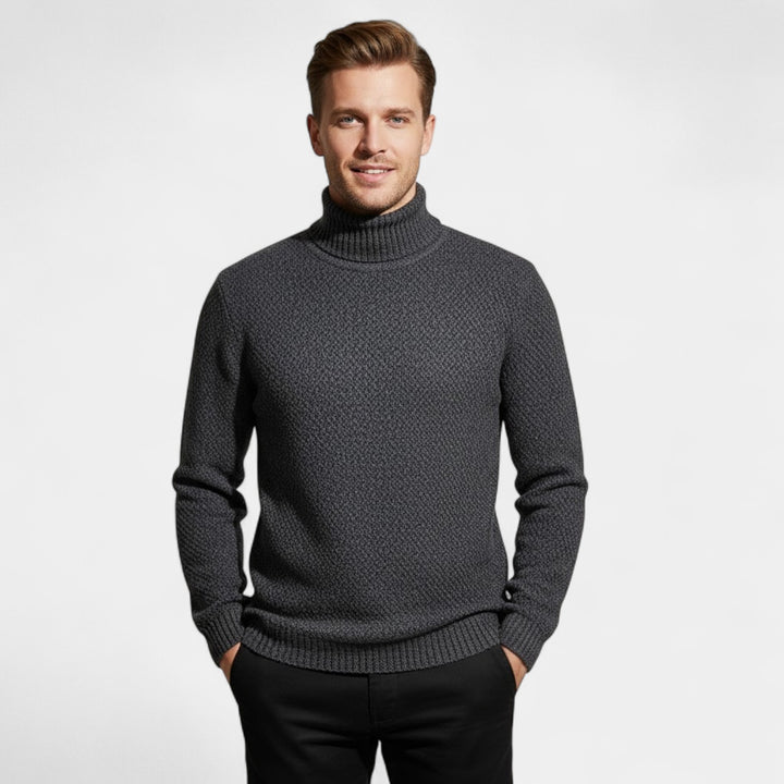 Claire Mode | Herrepullover i strik med rullekrave – Klassisk minimalistisk pasform