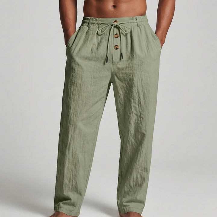 Herren Leinenhose mit Kordelzug – Gerade lässige Passform