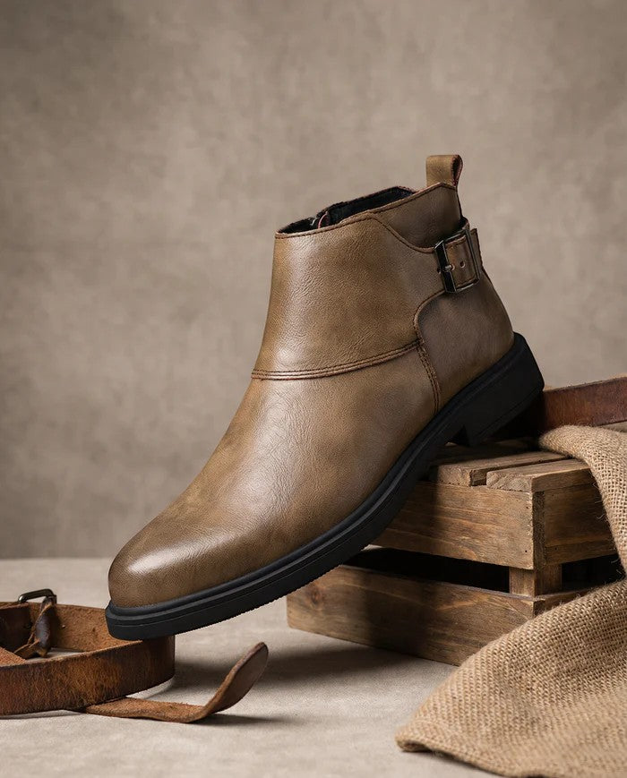 Herren-Chelsea-Stiefeletten aus Rindsleder – Spitz zulaufende Spitze, Reißverschluss