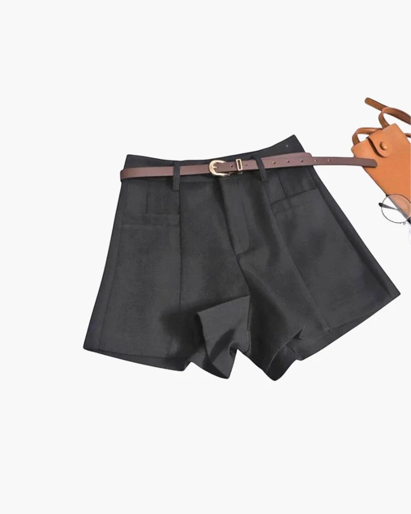 Damen High-Waist-Shorts aus gewebtem Stoff – Eng anliegende Passform