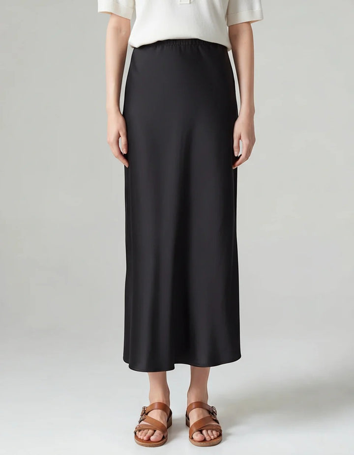 Damen Midirock aus Satin – Eng anliegende Passform