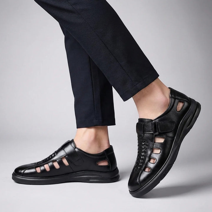 Herren geschlossene Sandalen aus Rindsleder – Atmungsaktive Passform und Halt