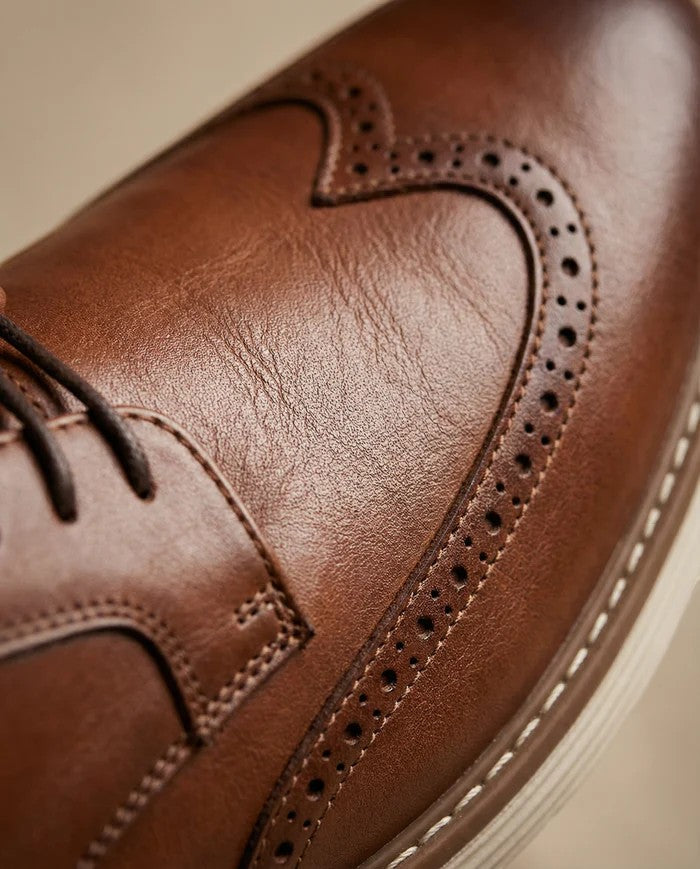 Herren-Lederschuhe ohne Schnürsenkel – Runde Spitze, strukturierte Passform