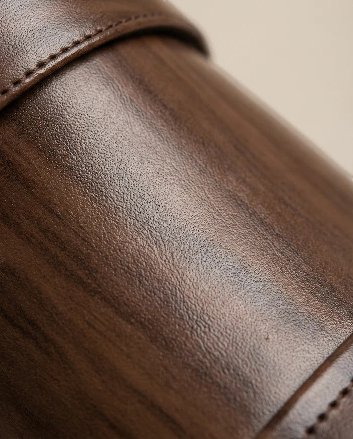 Herren-Lederschuhe mit Schnalle – Spitz zulaufende Spitze, schmale Passform