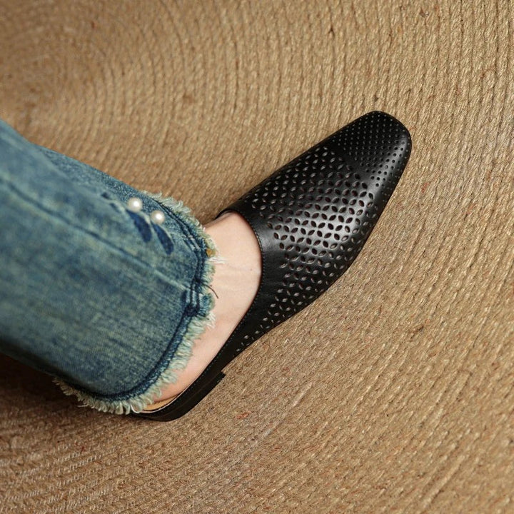 Damen Mules aus Leder – Geschlossene Spitze Normale Passform