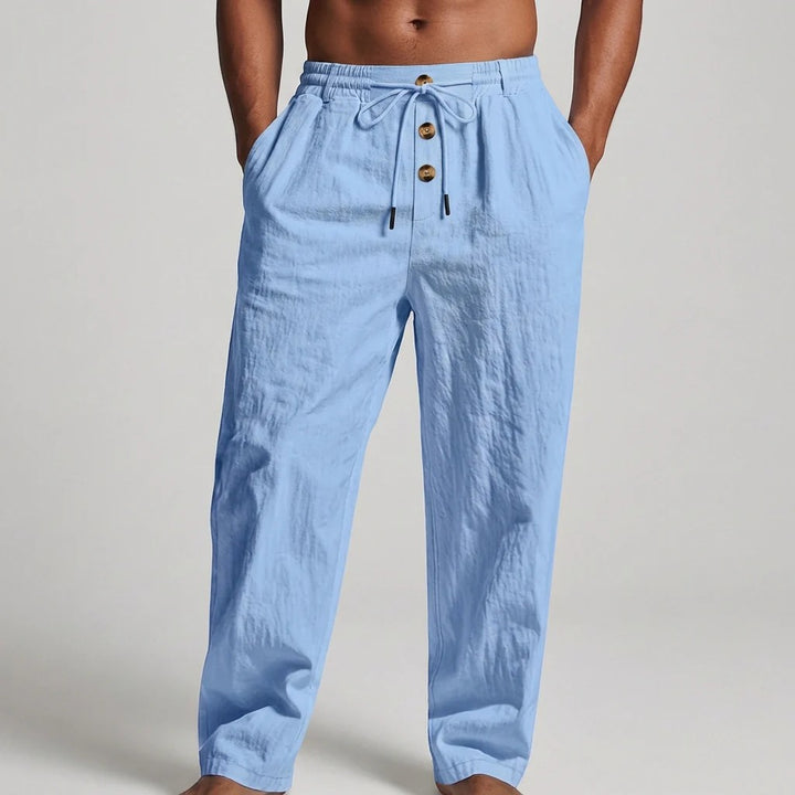Herren Leinenhose mit Kordelzug – Gerade lässige Passform
