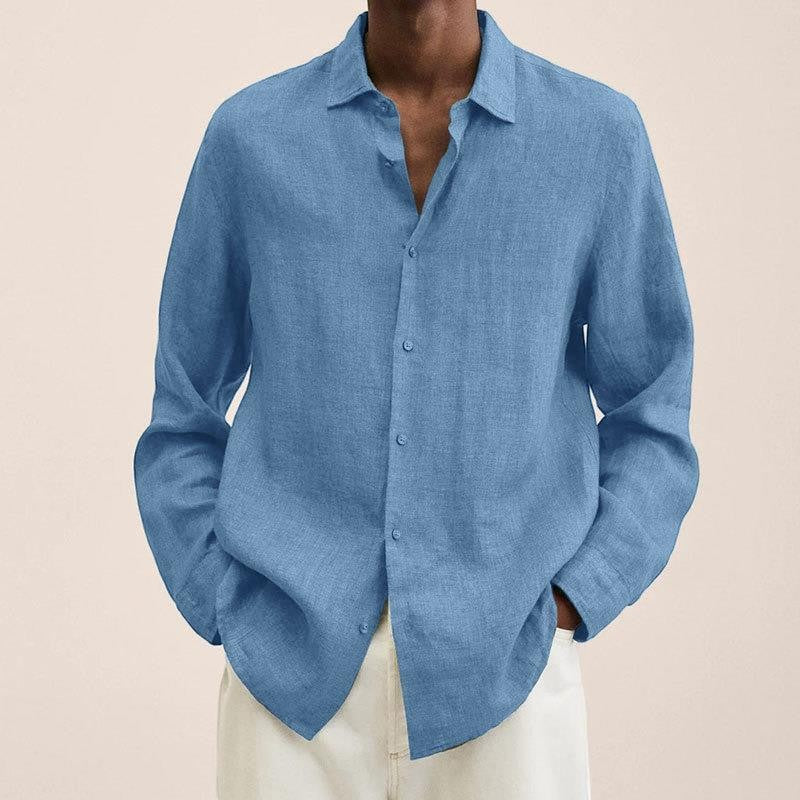 Camicia uomo leggera in tessuto intrecciato – Maniche lunghe