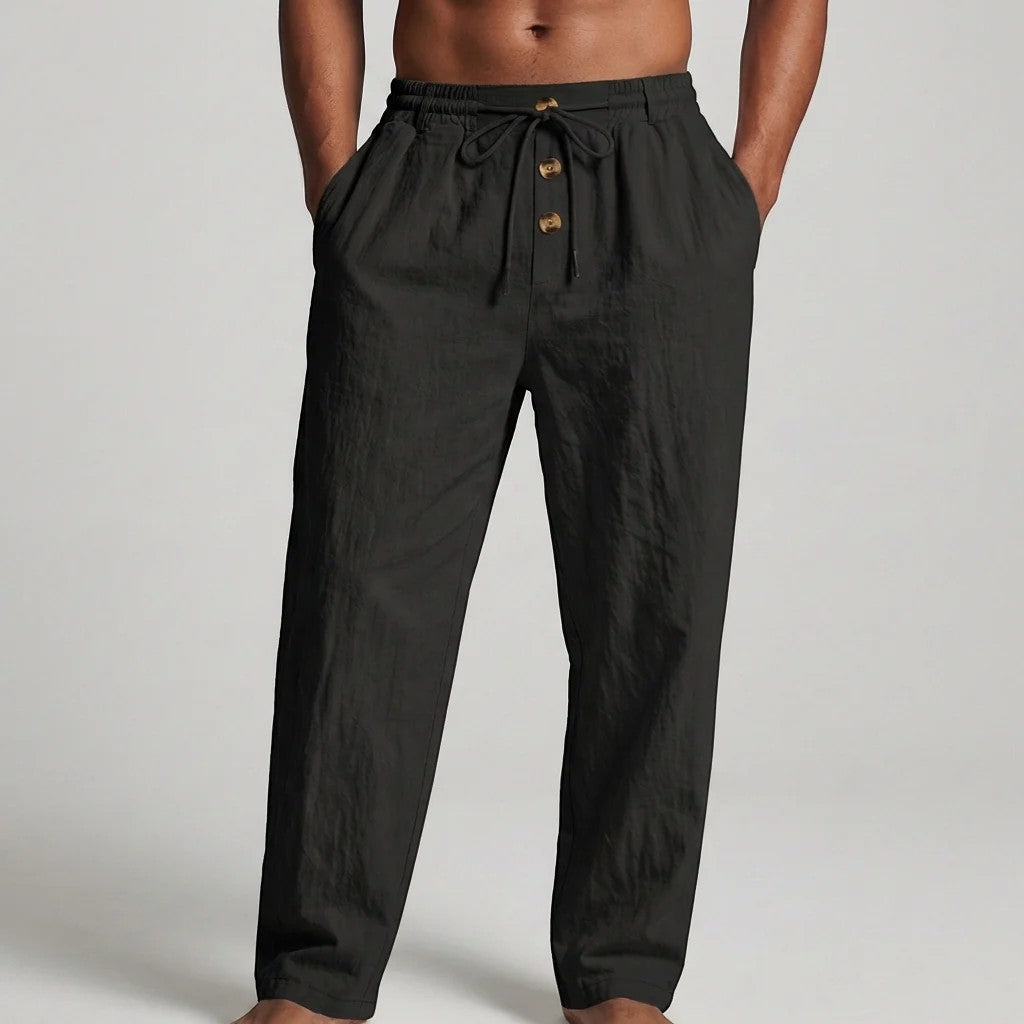 Herren Leinenhose mit Kordelzug – Gerade lässige Passform