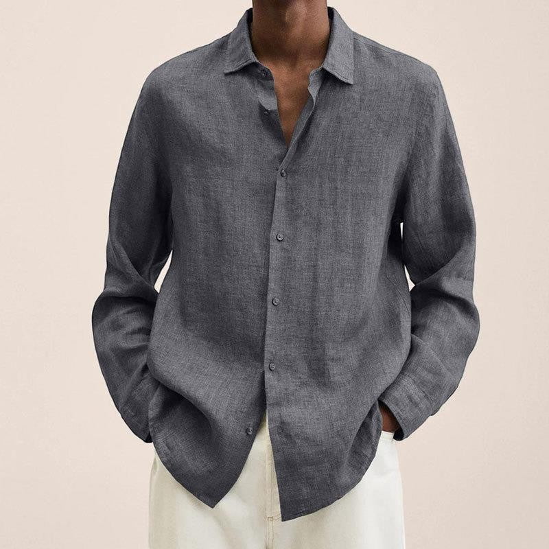 Camicia uomo leggera in tessuto intrecciato – Maniche lunghe