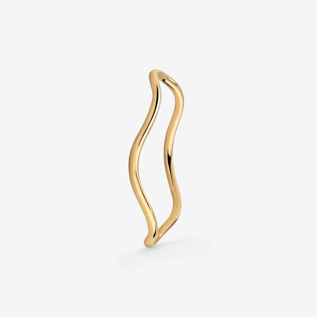 Damenring aus Edelstahl in Wellenform – minimalistisches, poliertes Design
