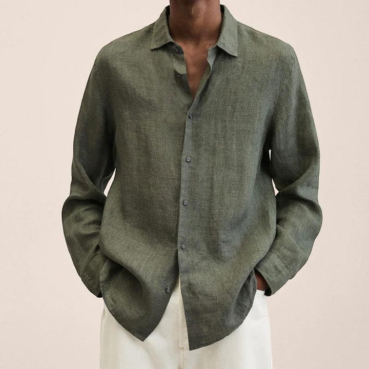 Camicia uomo leggera in tessuto intrecciato – Maniche lunghe
