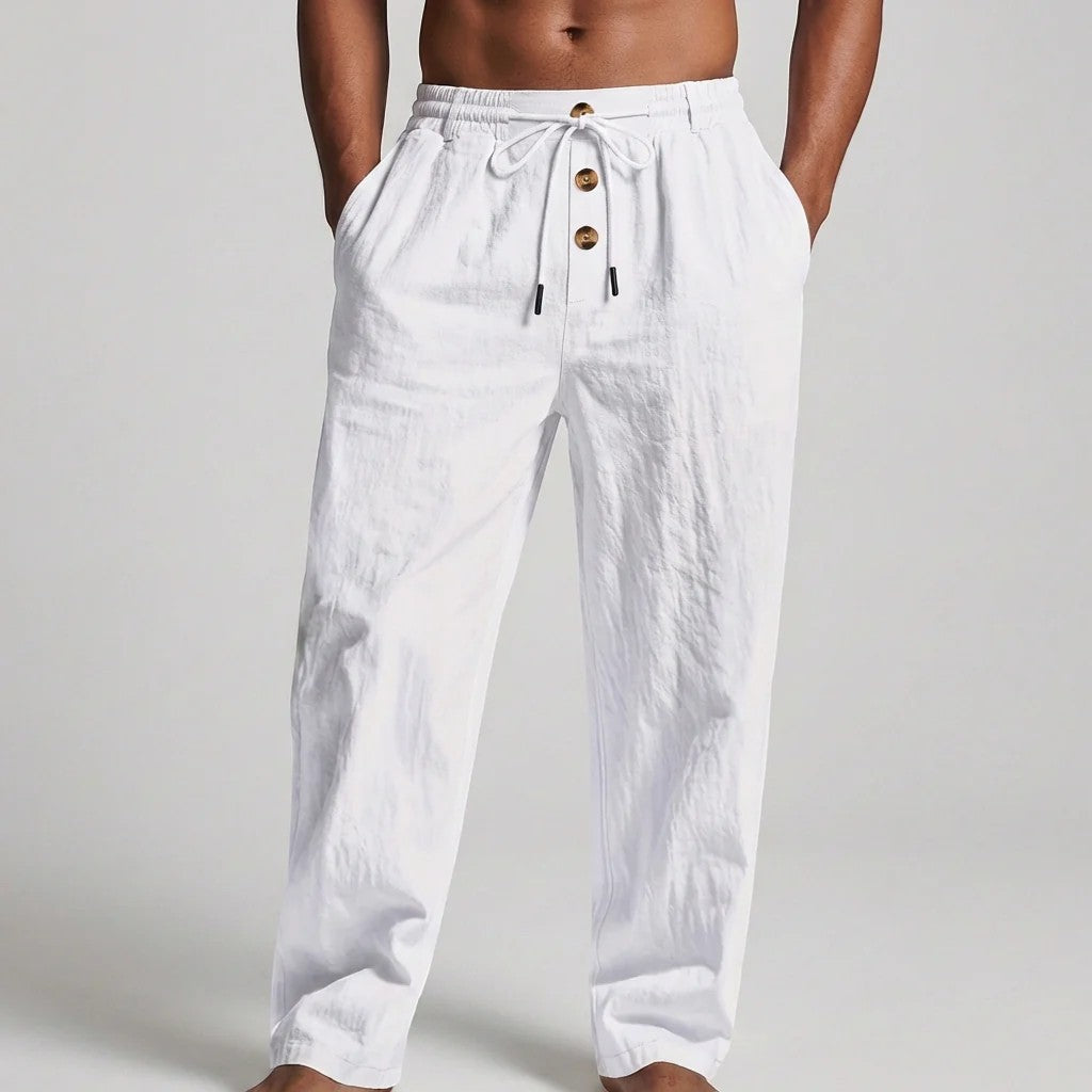 Herren Leinenhose mit Kordelzug – Gerade lässige Passform