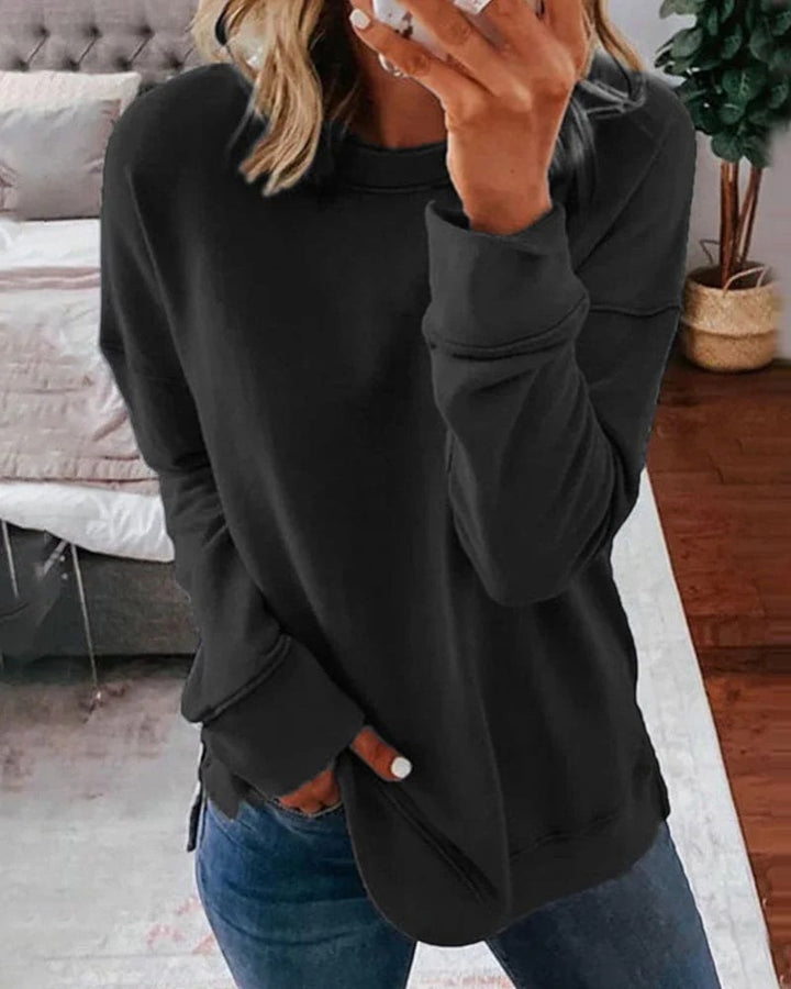Pullover Damen Rundhalsausschnitt – Weite Passform | Weiches Fleecefutter