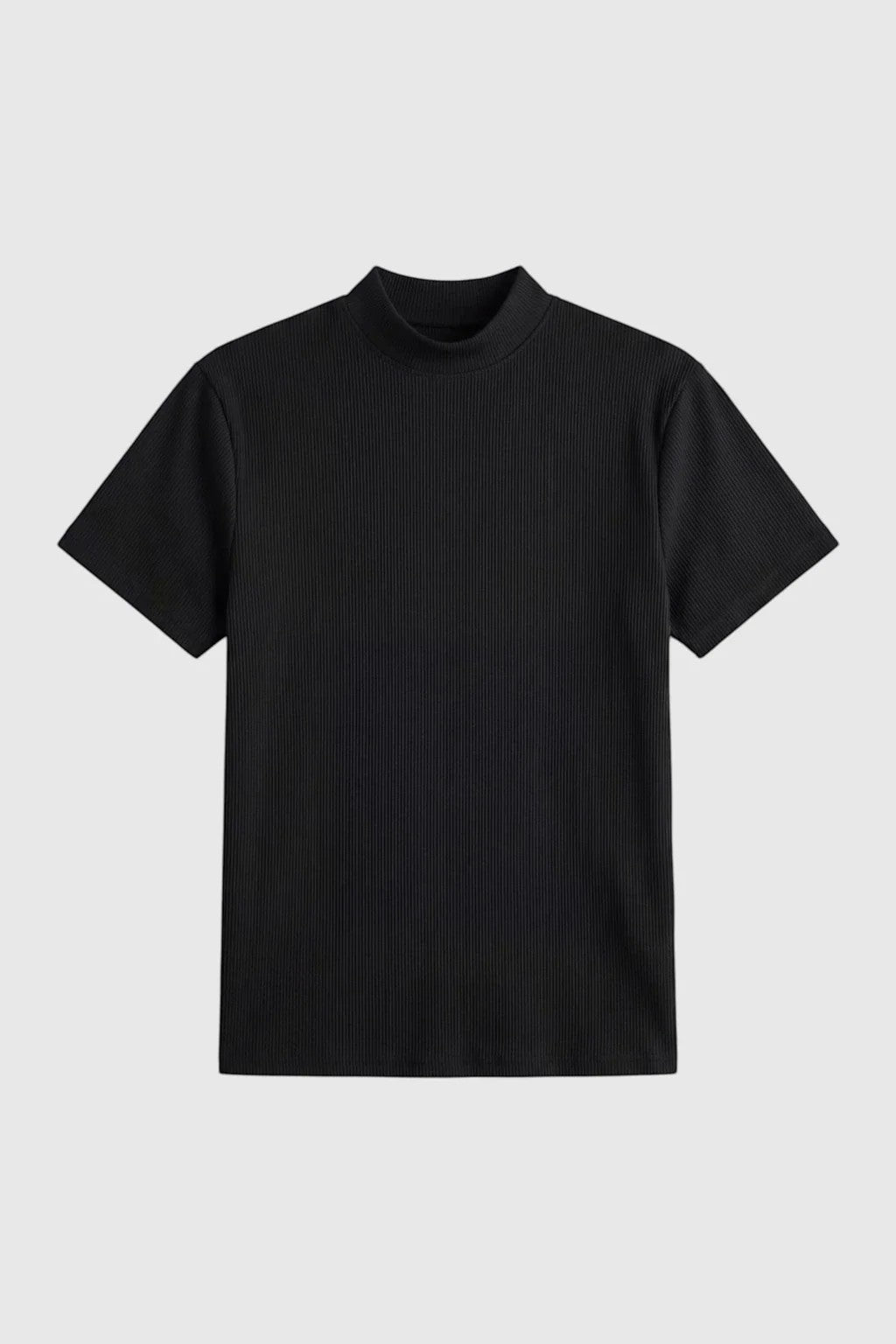 Figurbetontes Stretch-T-Shirt für Herren – Slim Fit, gerippter Kragen