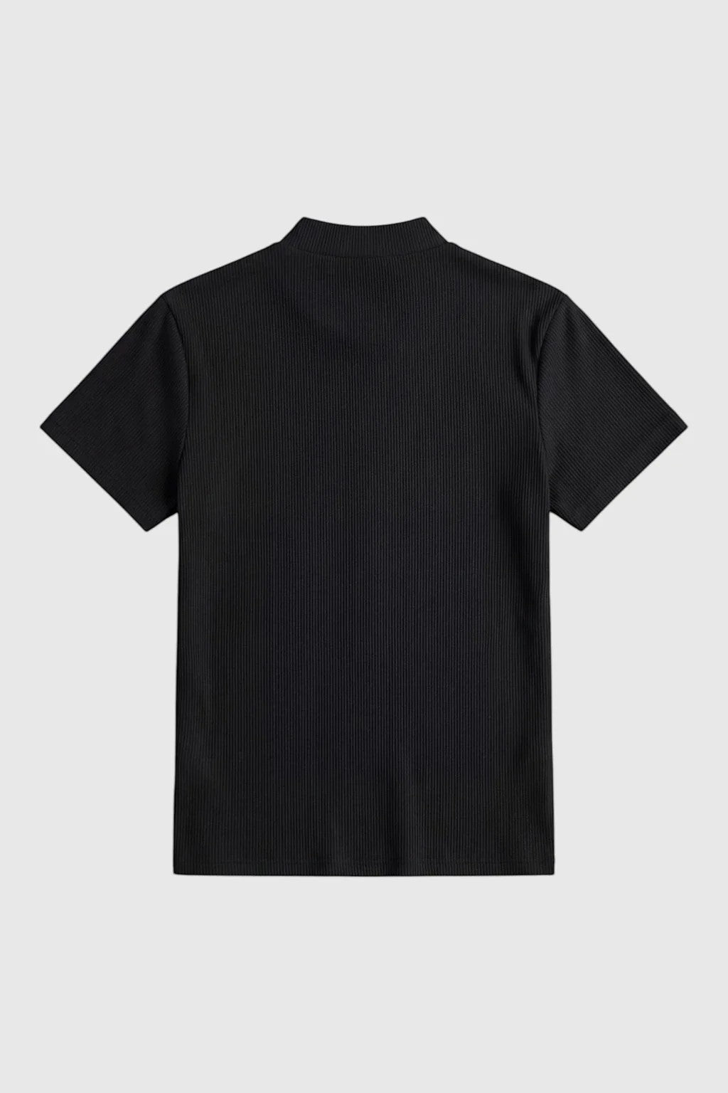 Figurbetontes Stretch-T-Shirt für Herren – Slim Fit, gerippter Kragen