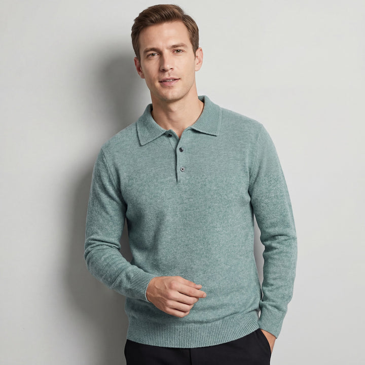 Claire Mode | Herrenpullover mit Polokragen aus Wolle