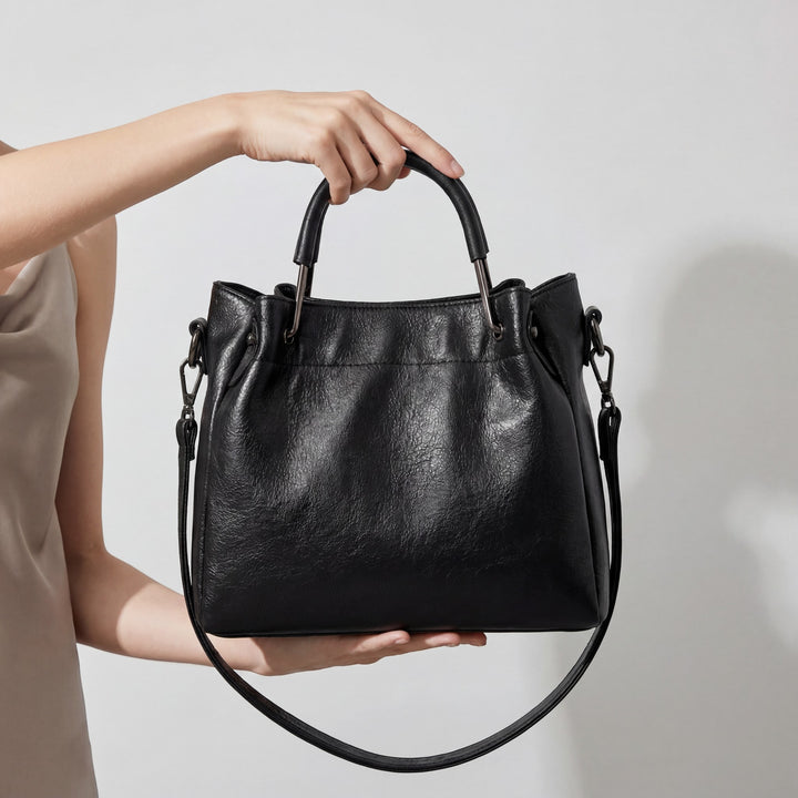 Borsa secchiello in pelle morbida per donna – Tracolla a tracolla