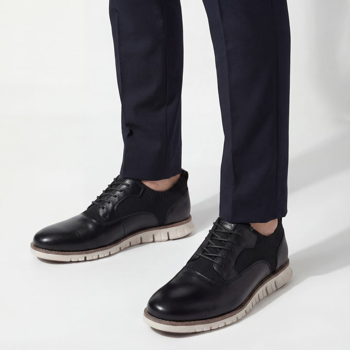 Baskets décontractées en cuir pour homme – Panneaux en mesh respirant