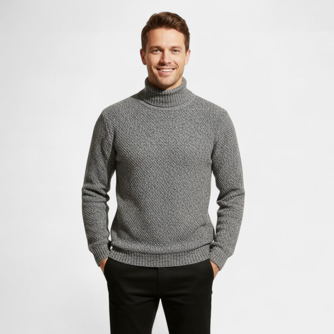 Claire Mode | Herrepullover i strik med rullekrave – Klassisk minimalistisk pasform