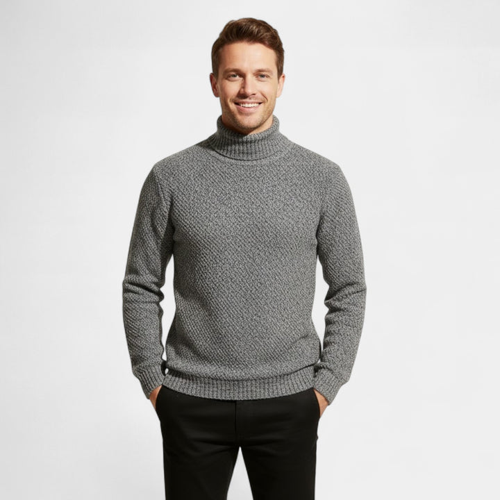 Claire Mode | Herrepullover i strik med rullekrave – Klassisk minimalistisk pasform