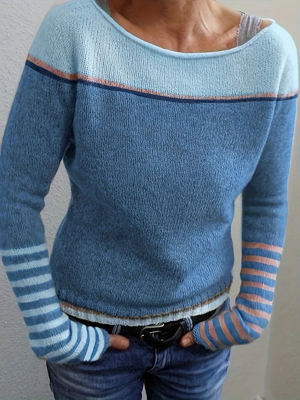 Claire Mode | Damenpullover aus weichem, gestreiftem Strick