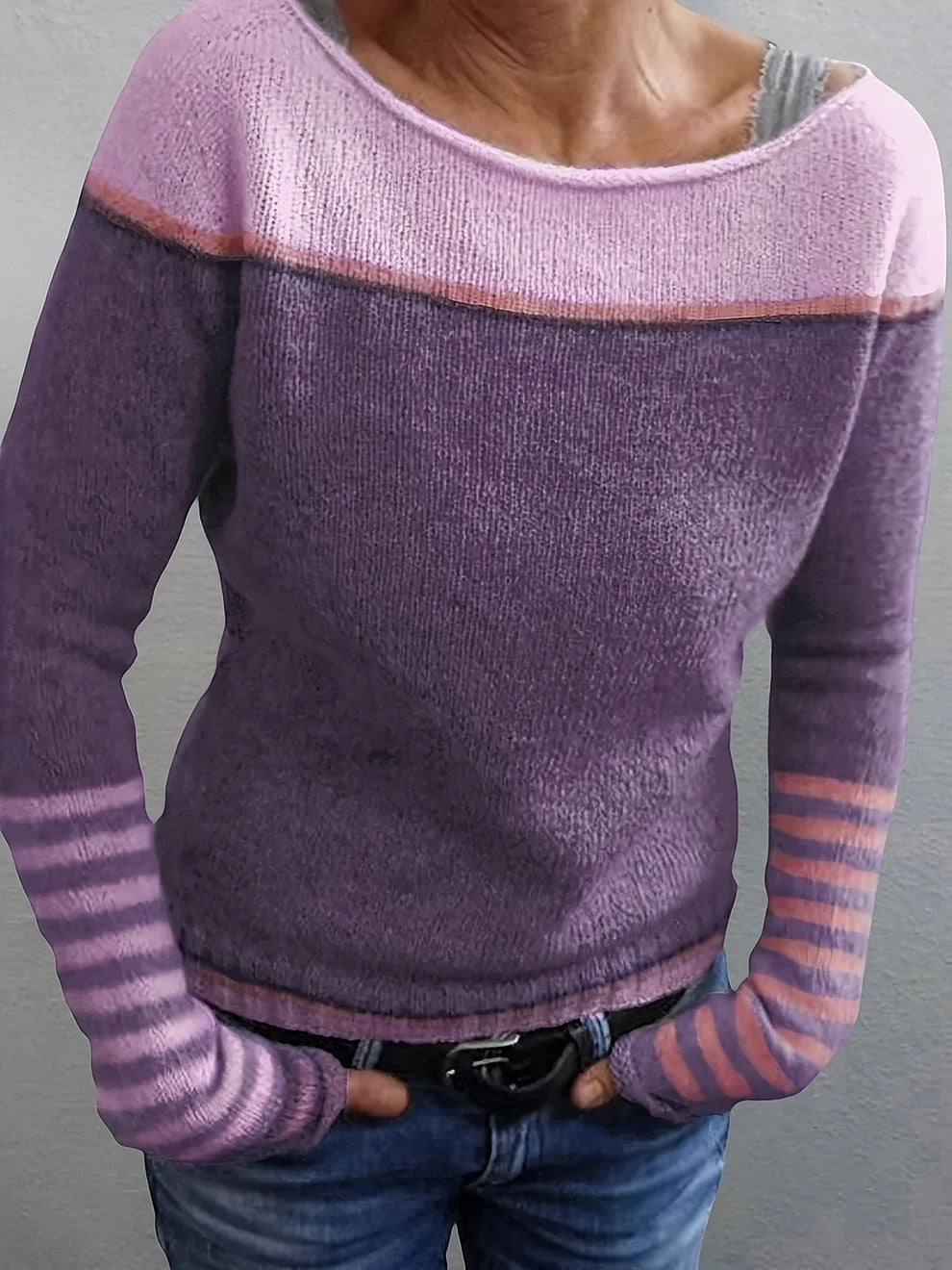 Claire Mode | Damenpullover aus weichem, gestreiftem Strick