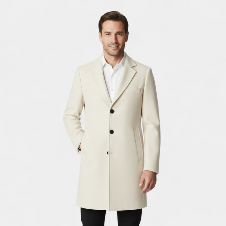 Claire Mode | Herrenmantel aus Wolle – Mittellanger Trenchcoat im modernen Schnitt