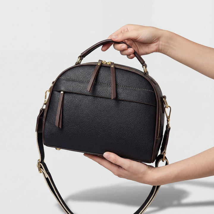 Kornleder-Schultertasche für Damen – Kompaktes Format