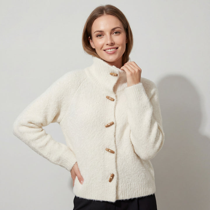 Claire Mode | Knopf-Cardigan aus Viskose für Damen