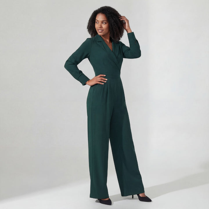 Combinaison tailleur femme en tissu – Taille ajustée coupe large