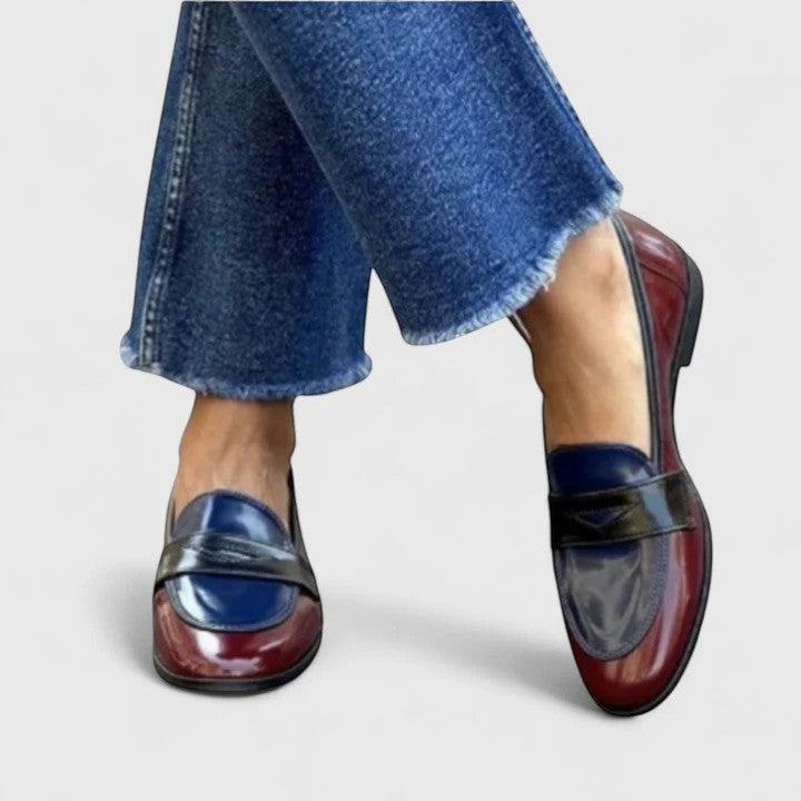 Claire Mode | Mocassini donna in pelle con punta tonda slip-on