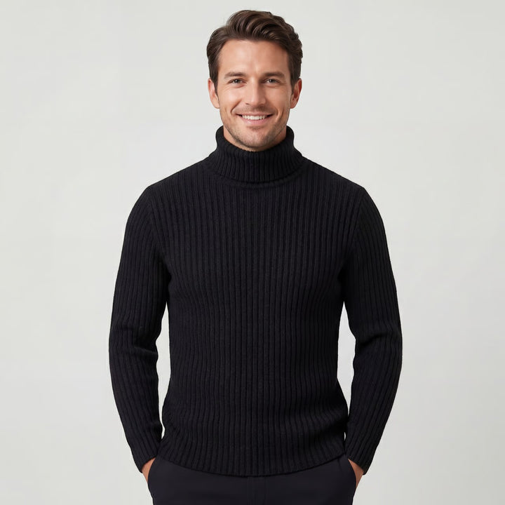 Herren-Rollkragenpullover aus Wollmischung – schlanke, raffinierte Passform