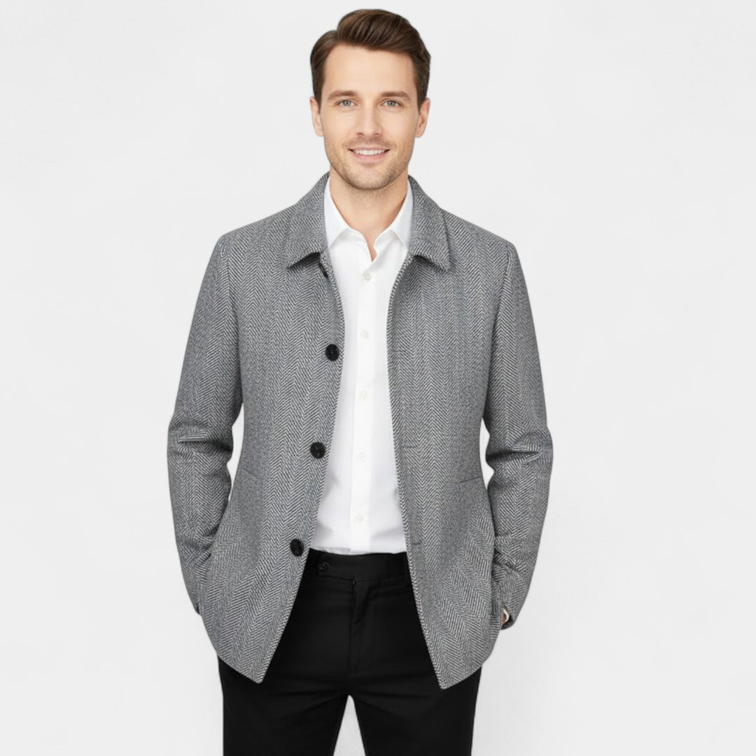 Claire Mode | Cappotto Uomo in Lana – Collo con Rever Stile Business Casual