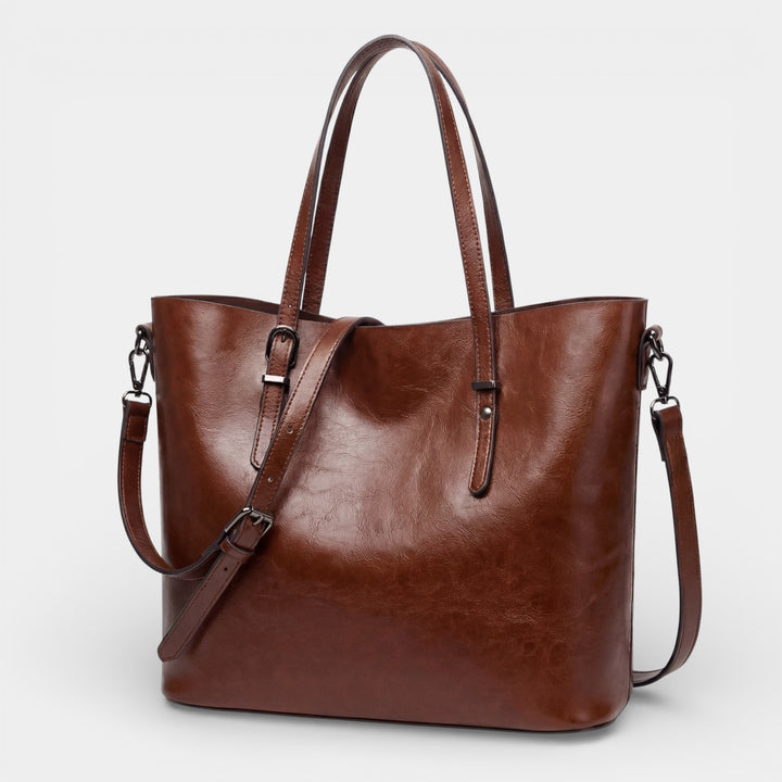 Borsa cabas in pelle liscia per donna – Grande capacità
