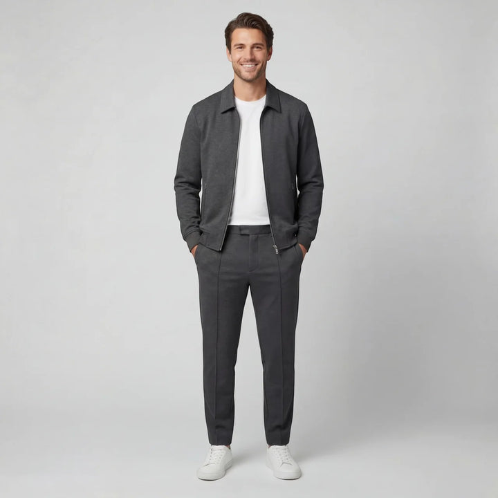 Herren Jacken- und Hosen-Set aus Baumwollmischung – Slim Fit