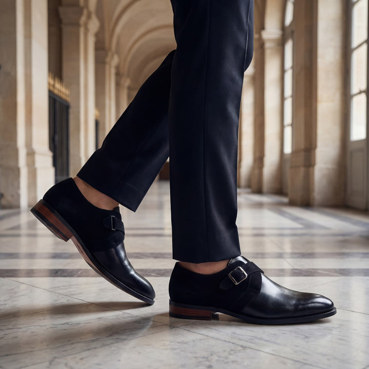 Lederschuhe mit Schnalle für Herren – Spitz zulaufend