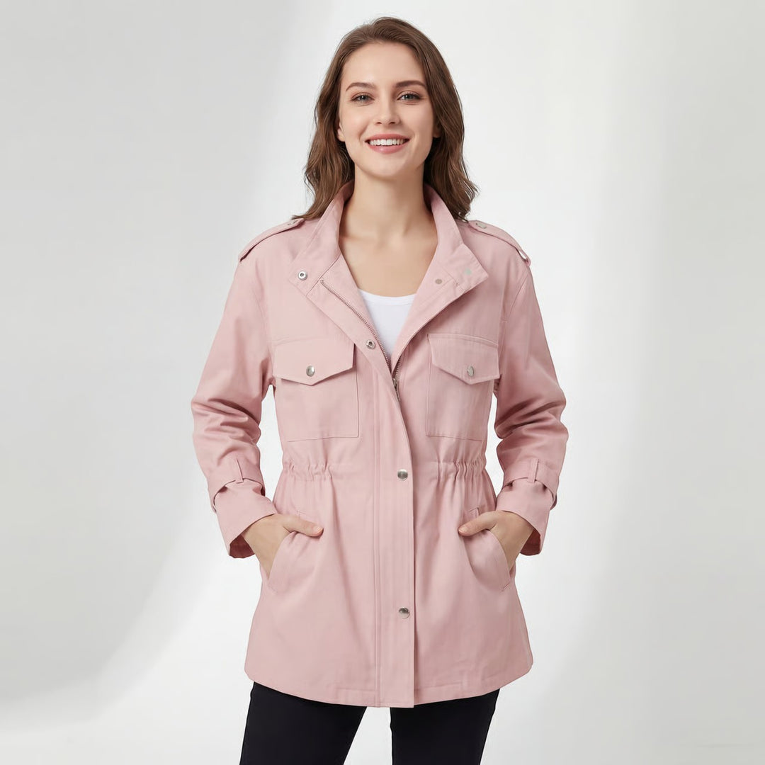 Damen Trenchcoat aus leichtem gewebtem Stoff – Legere Passform mit tailliertem Schnitt