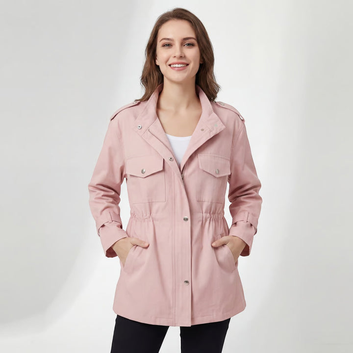 Damen Trenchcoat aus leichtem gewebtem Stoff – Legere Passform mit tailliertem Schnitt