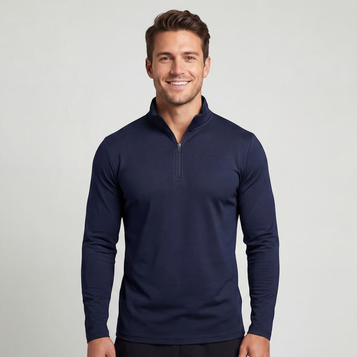 Herren Quarter Zip Langarm – minimalistische athletische Schicht