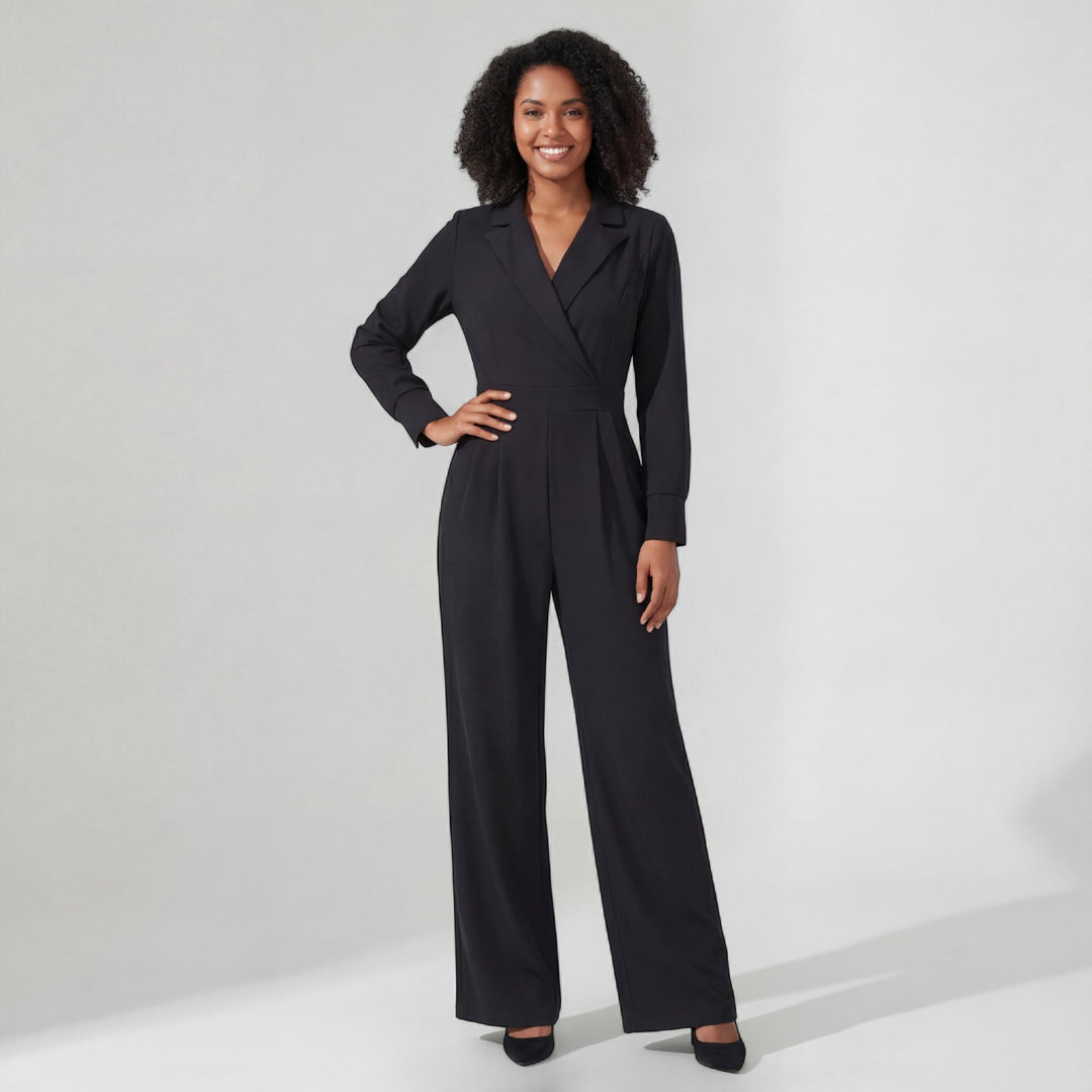 Combinaison tailleur femme en tissu – Taille ajustée coupe large