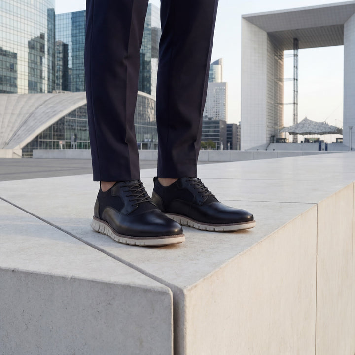 Baskets décontractées en cuir pour homme – Panneaux en mesh respirant