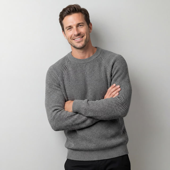 Oversize Herrenpullover – dicker Rippenstrick